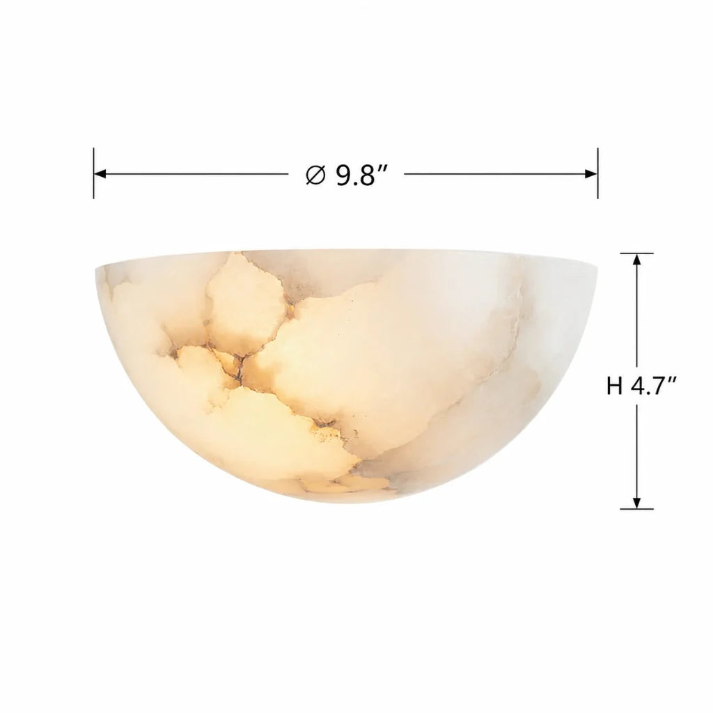 Elise Modern Alabaster Half-Moon Wall Sconce 8