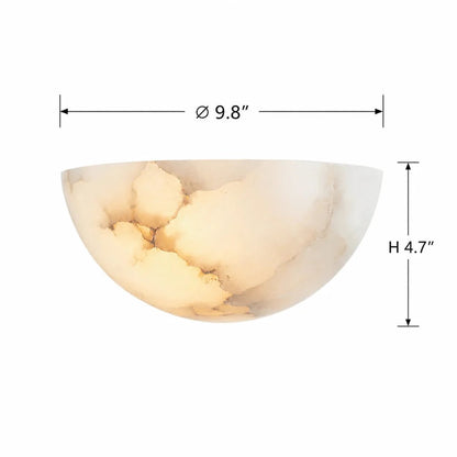 Elise Modern Alabaster Half-Moon Wall Sconce 8