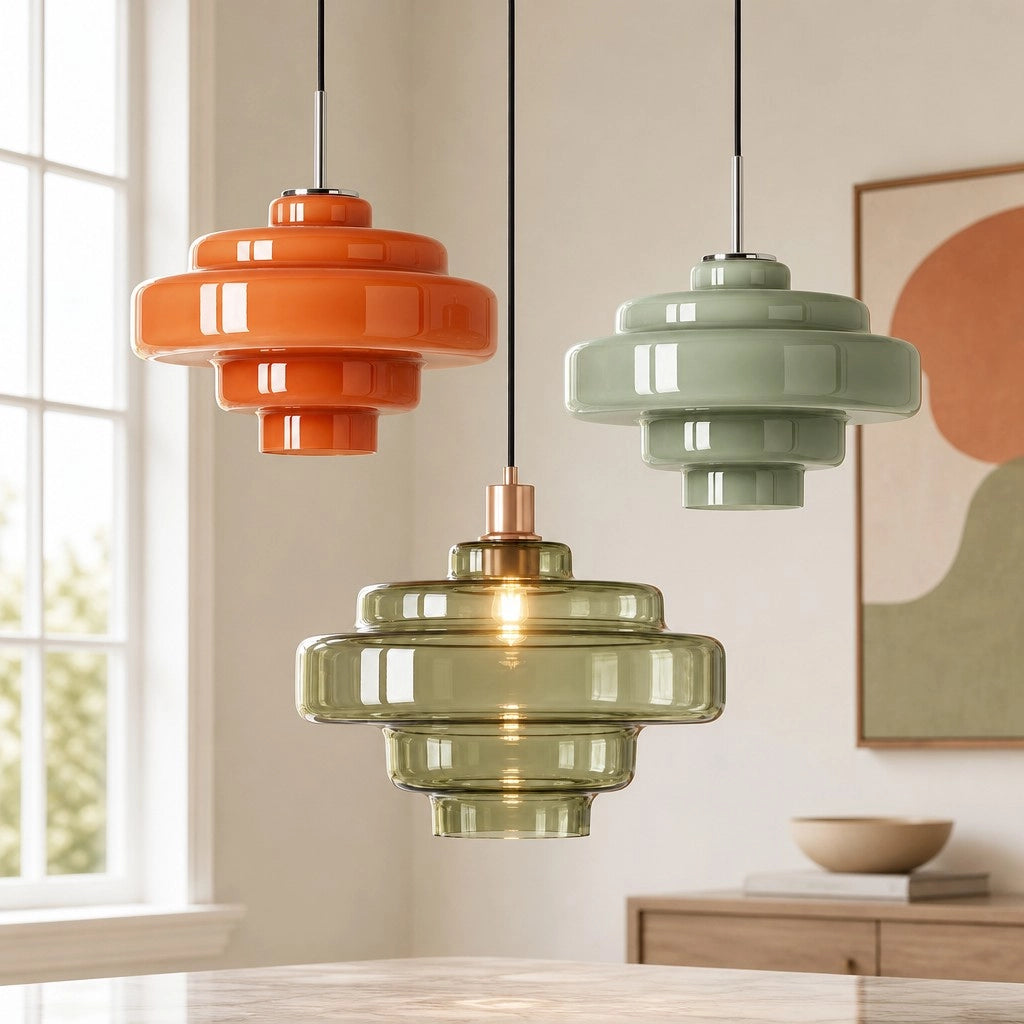 Elissa Modern Gloosy Tiered Glass Pendant Light 1