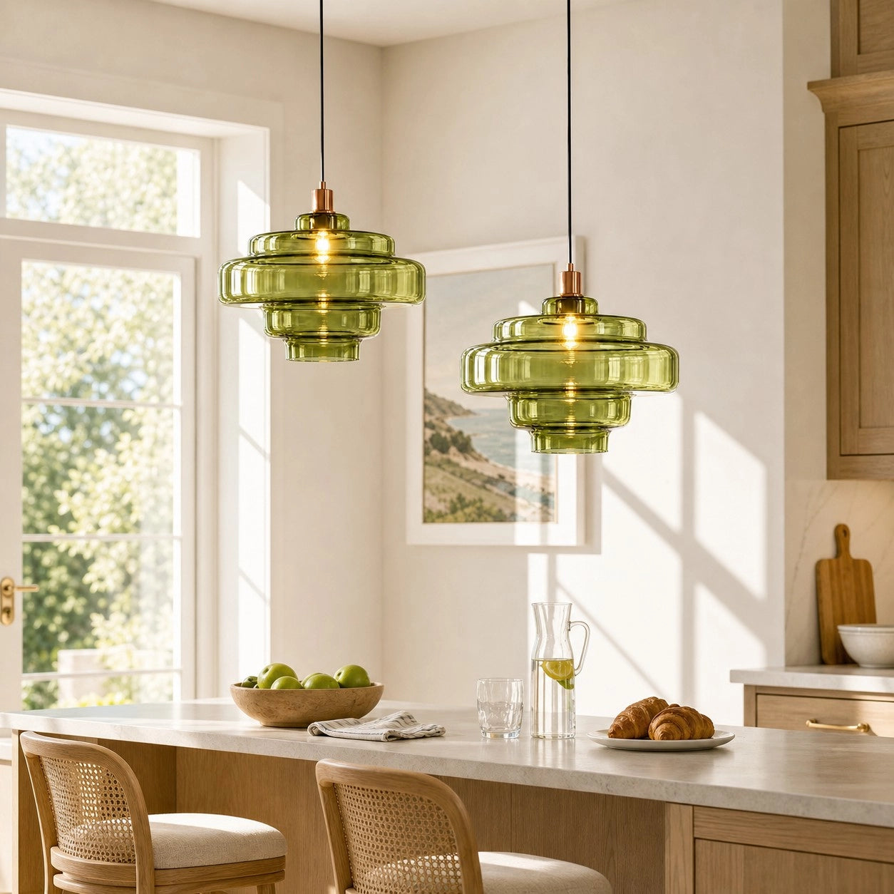 Elissa Modern Gloosy Tiered Glass Pendant Light 2