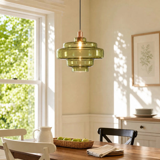 Elissa Modern Gloosy Tiered Glass Pendant Light 4