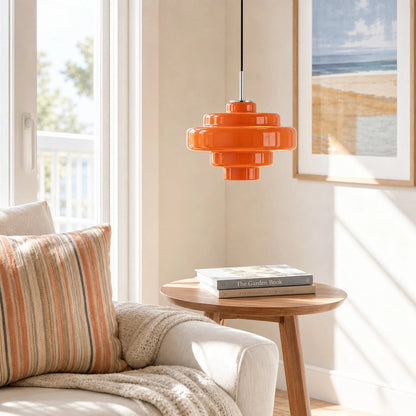 Elissa Modern Gloosy Tiered Glass Pendant Light 6