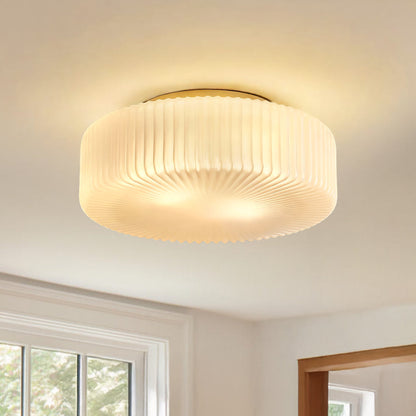 Elowen Modern Opaline Ribbed Glass Ceiling Lamp 0