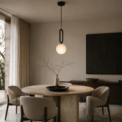 Elvarin Alabaster Globe Pendant Lamp 2