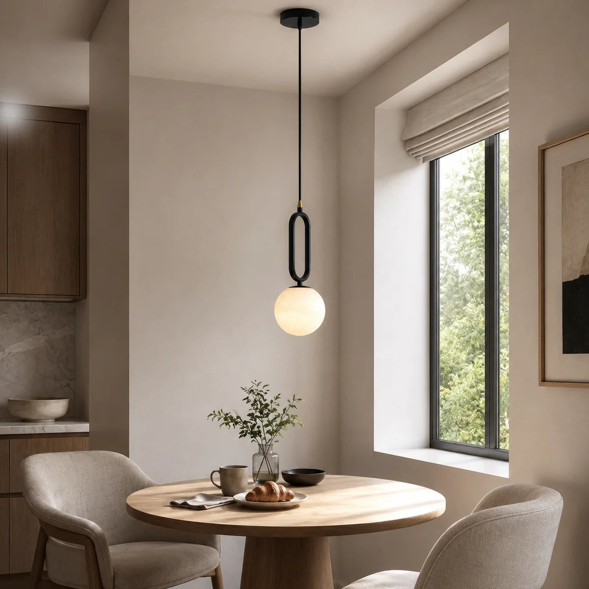 Elvarin Alabaster Globe Pendant Lamp 3