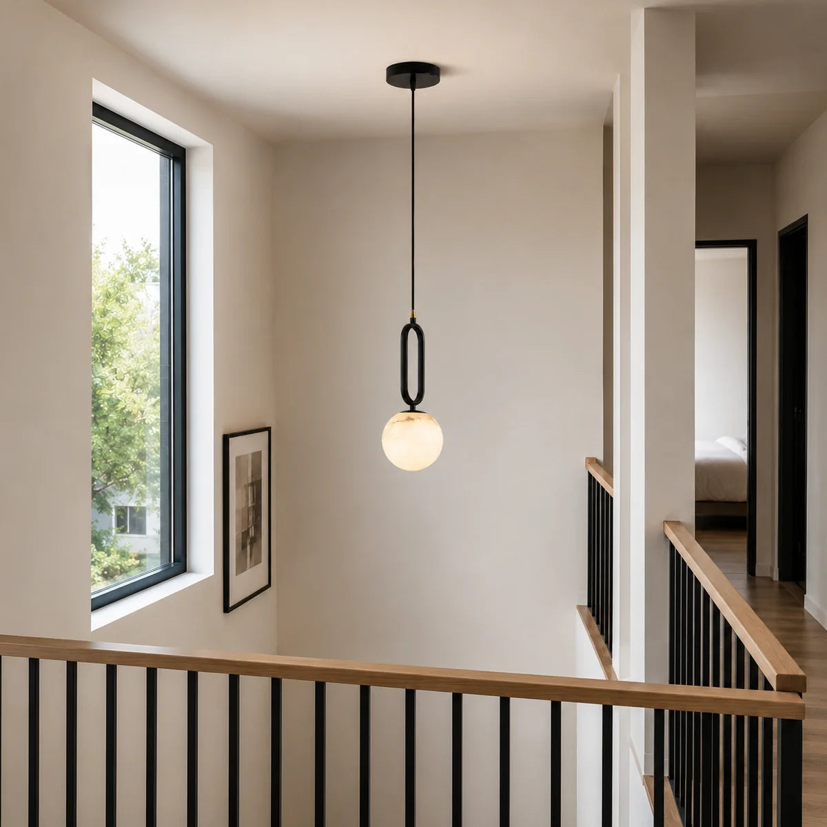 Elvarin Alabaster Globe Pendant Lamp 7