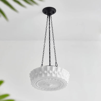 Embossed Glass Pendant 0