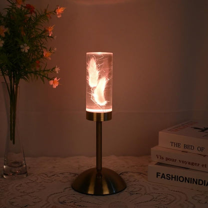 Royelux Floral Table Lamp With Real Flowers And Ambient Glow