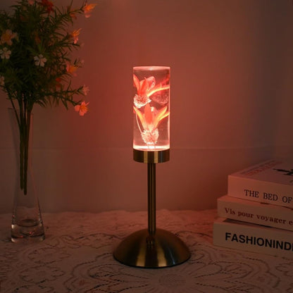 Royelux Floral Table Lamp With Real Flowers And Ambient Glow