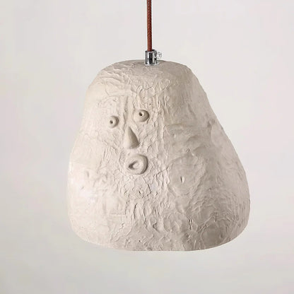 Royelux Japanese Wabi-Sabi Textured Resin Pendant Light – Artisan Hanging Ceiling Lamp