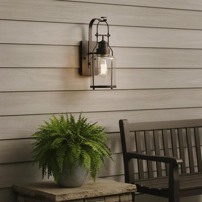 Evander Industrial Metal Glass Jar Wall Sconce 2