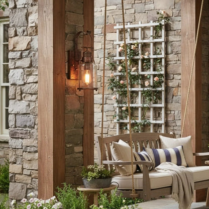 Evander Industrial Metal Glass Jar Wall Sconce 8