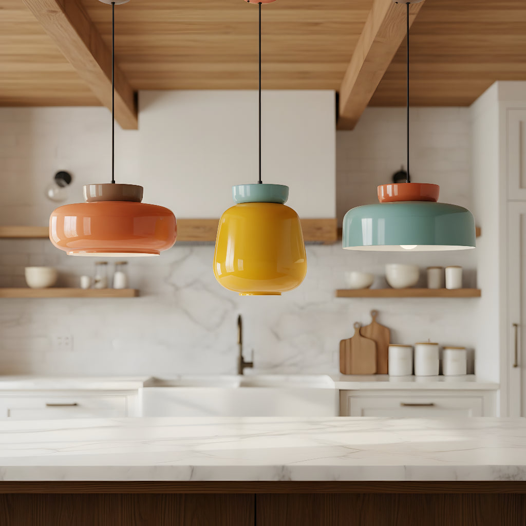 Evelyn Nordic Modern Colorful Bowl Ceramic Pendant Light 0