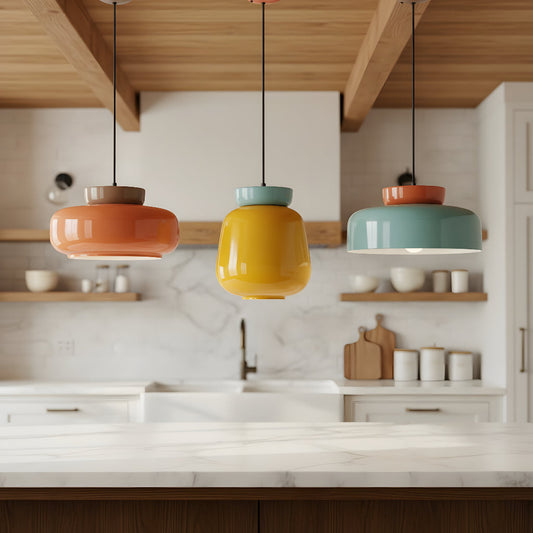 Evelyn Nordic Modern Colorful Bowl Ceramic Pendant Light 0