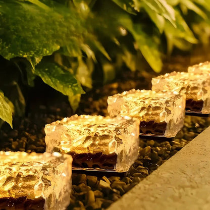 LuxRoyale Solar Brick Outdoor Light Dusk Sensor Auto On 10 Hour Glow