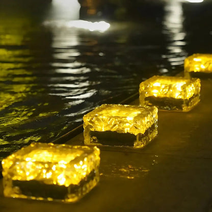 LuxRoyale Solar Brick Outdoor Light Dusk Sensor Auto On 10 Hour Glow