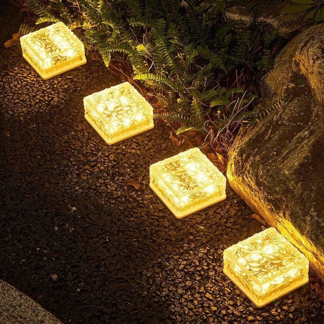 LuxRoyale Solar Brick Outdoor Light Dusk Sensor Auto On 10 Hour Glow
