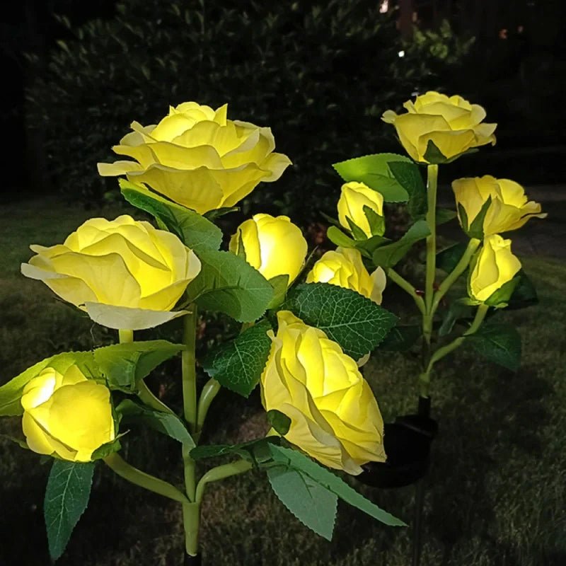 LuxRoyale Solar Flower Lights For Garden Pathway And Patio Decor