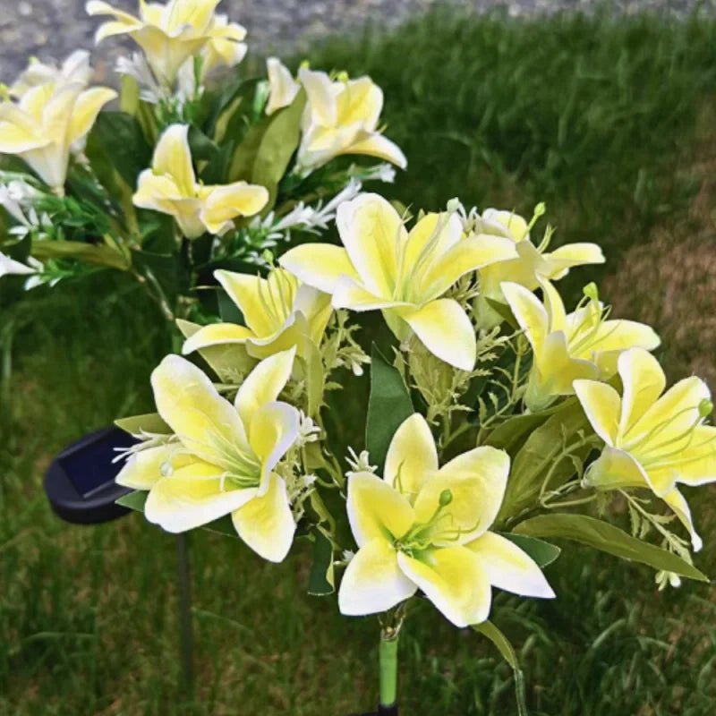 LuxRoyale Solar Flower Lights For Garden Pathway And Patio Decor