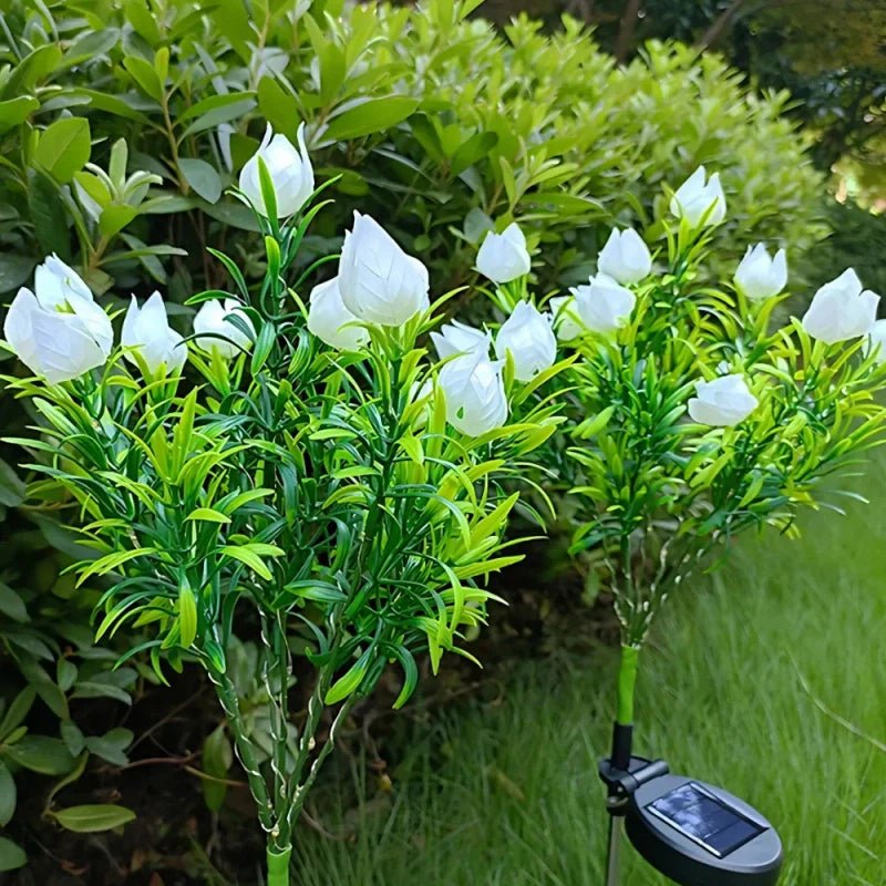 LuxRoyale Solar Flower Lights For Garden Pathway And Patio Decor