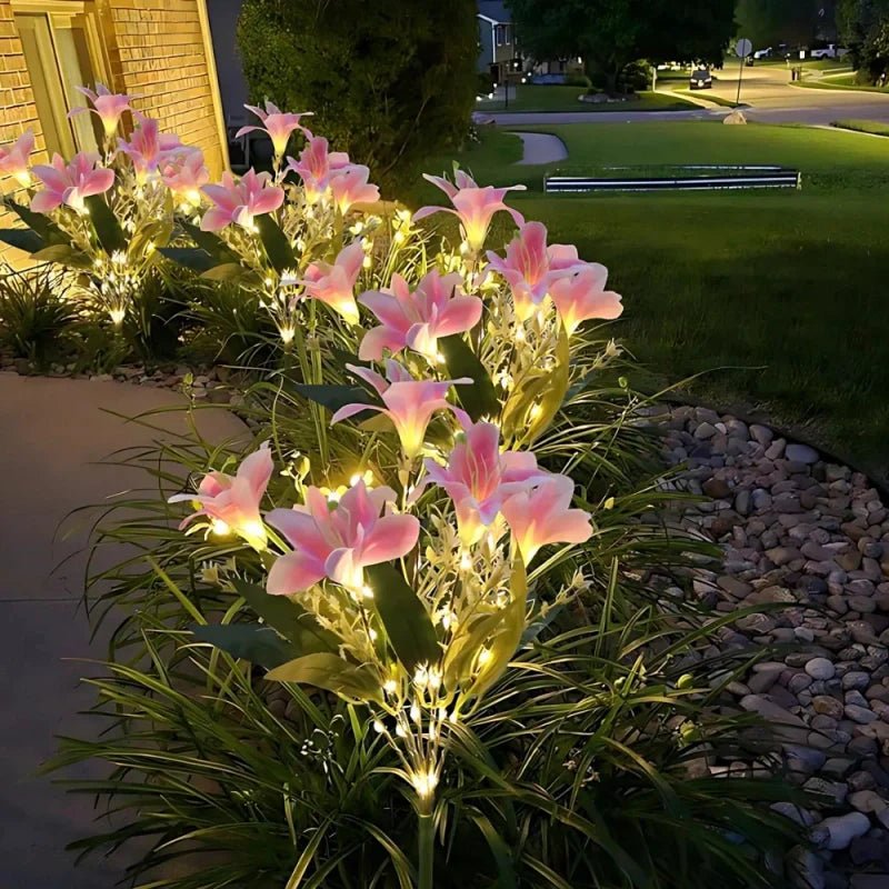 LuxRoyale Solar Flower Lights For Garden Pathway And Patio Decor