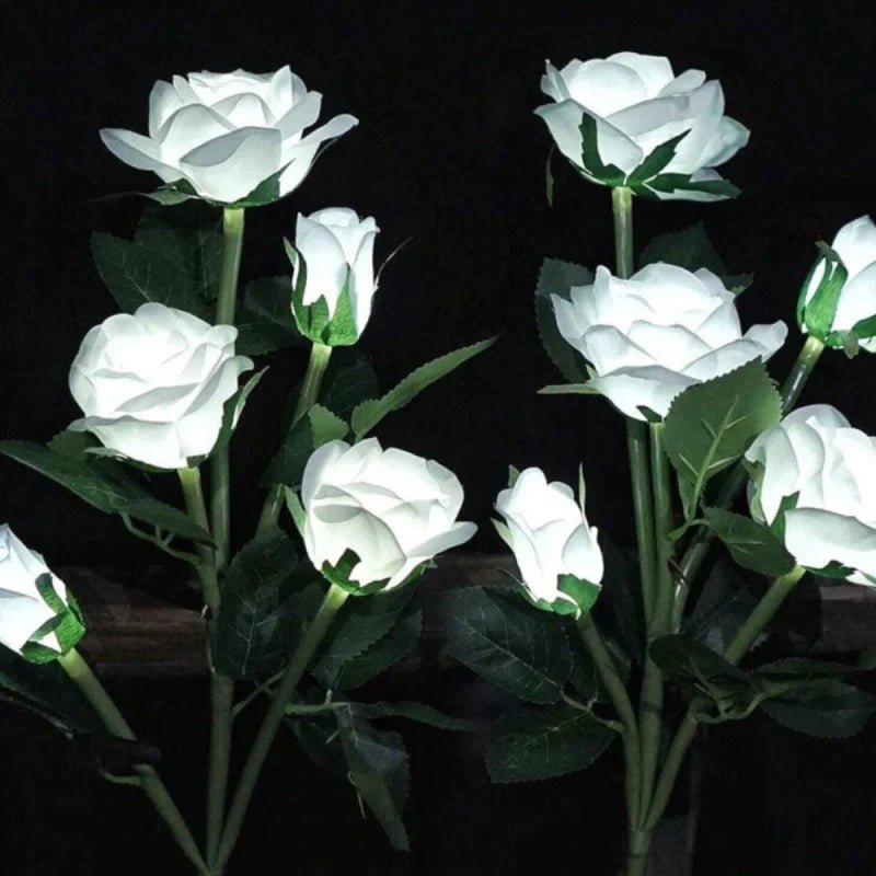 LuxRoyale Solar Flower Lights For Garden Pathway And Patio Decor