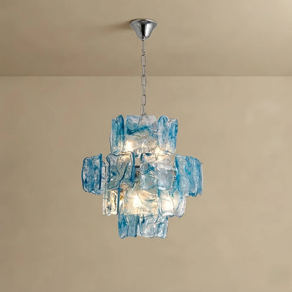 Excelis Luxury Branch-Style Tiered Chandelier— Metal & Glass Blue for Dining Room 10