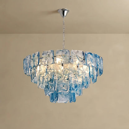 Excelis Luxury Branch-Style Tiered Chandelier— Metal & Glass Blue for Dining Room 11