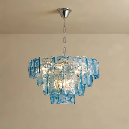 Excelis Luxury Branch-Style Tiered Chandelier— Metal & Glass Blue for Dining Room 9