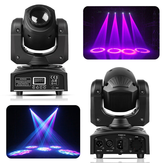 Rayvia Moving Head Lights with DMX Control and RGBW Beams