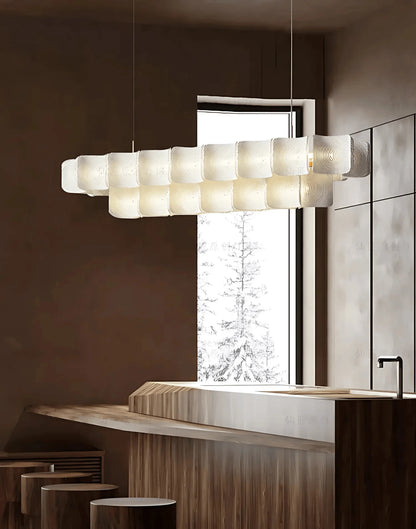 Royelux Modern Textured Glass Chandelier Pendant Light for Dining, Living room, Kitchen Island