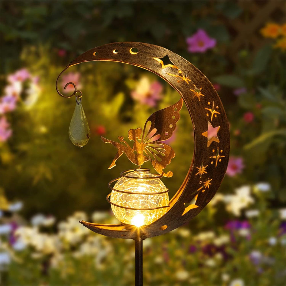 Royallure Fairy Crescent Moon Solar Garden Light Lamp - Magical Outdoor Illumination - Default Title