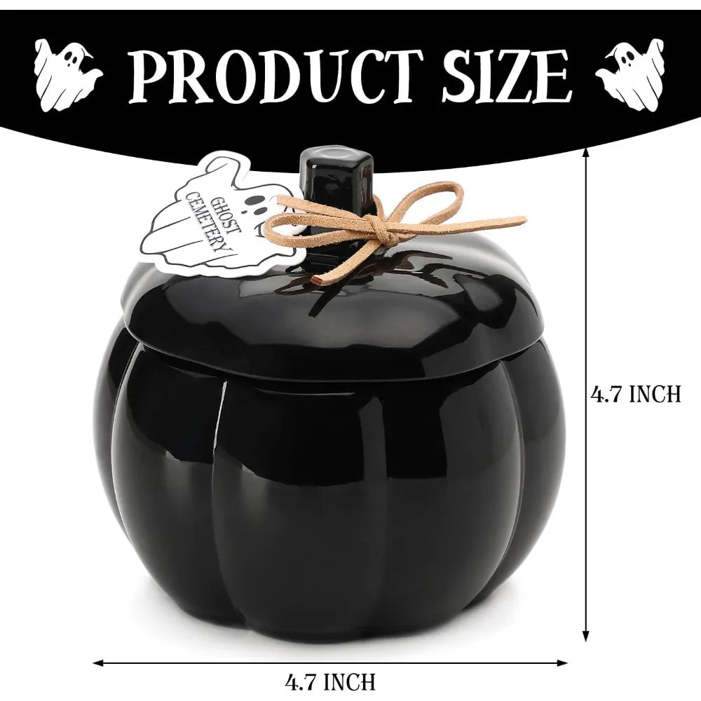 Fall Pumpkin Shaped Candle Halloween Fall Vanilla Pumpkin Spice Candle Farmhouse Thanksgiving Scented 12oz Autumn Decoration Gif 2