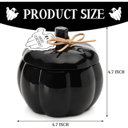 Fall Pumpkin Shaped Candle Halloween Fall Vanilla Pumpkin Spice Candle Farmhouse Thanksgiving Scented 12oz Autumn Decoration Gif 2