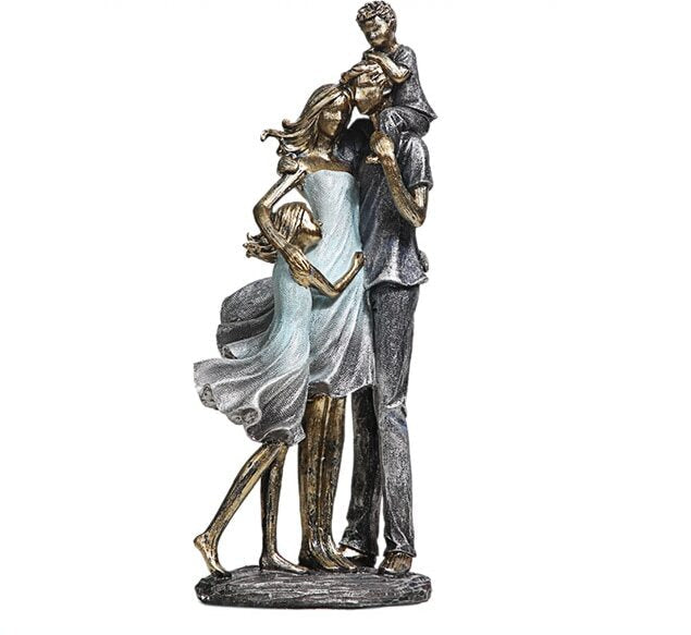 RoyaleGlow Family Embrace Sculpture - Modern Resin Figurine for Home Decor-Royale Basic