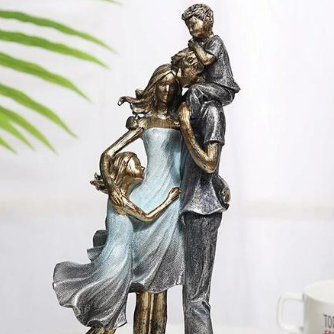 RoyaleGlow Family Embrace Sculpture - Modern Resin Figurine for Home Decor-Royale Basic