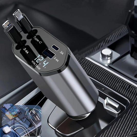 Fast Charging Retractable USB Car Charger 0