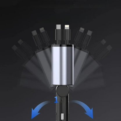 Fast Charging Retractable USB Car Charger 2