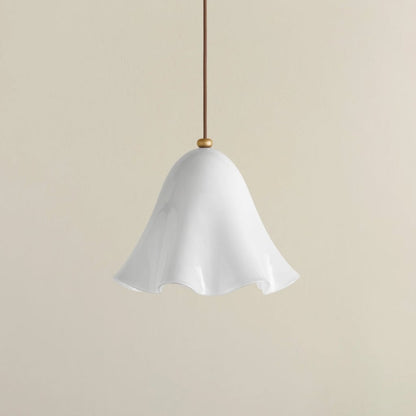 Rayvia Glass Flower Pendant Light, Adjustable French Retro Modern Hanging Lamp