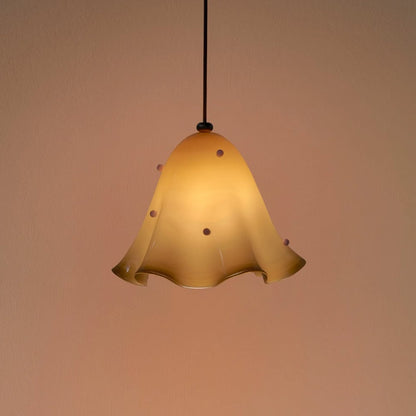 Rayvia Glass Flower Pendant Light, Adjustable French Retro Modern Hanging Lamp