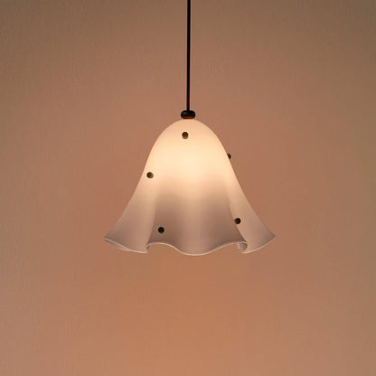 Rayvia Glass Flower Pendant Light, Adjustable French Retro Modern Hanging Lamp