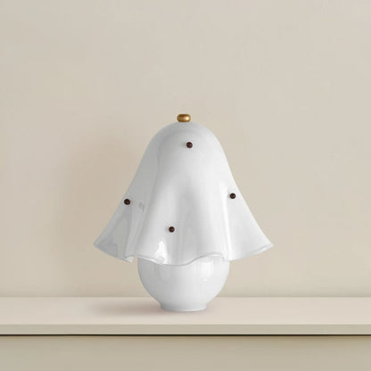 Rayvia French Rretro Handmade White Glass Table Lamp With Copper Accent