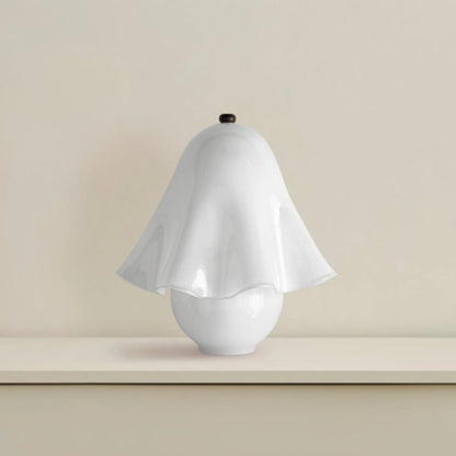 Rayvia French Rretro Handmade White Glass Table Lamp With Copper Accent