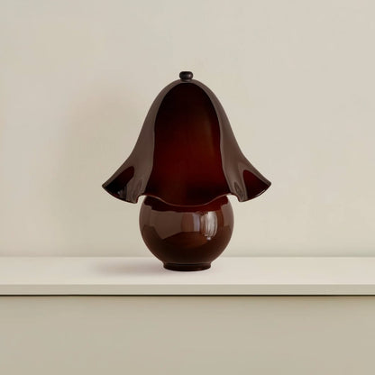 Rayvia French Rretro Handmade White Glass Table Lamp With Copper Accent