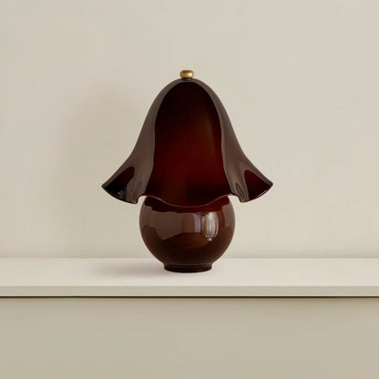 Rayvia French Rretro Handmade White Glass Table Lamp With Copper Accent