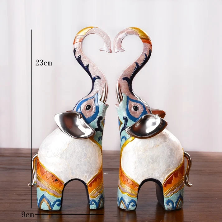 RoyaleGlow Elephant Love Statue, Feng Shui Elephant Figurine for Home Decor