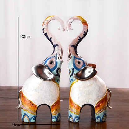 RoyaleGlow Elephant Love Statue, Feng Shui Elephant Figurine for Home Decor