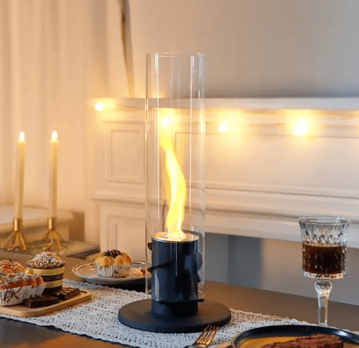 Fire Pit Tabletop Natural Gas Cozy Torch Flame 4