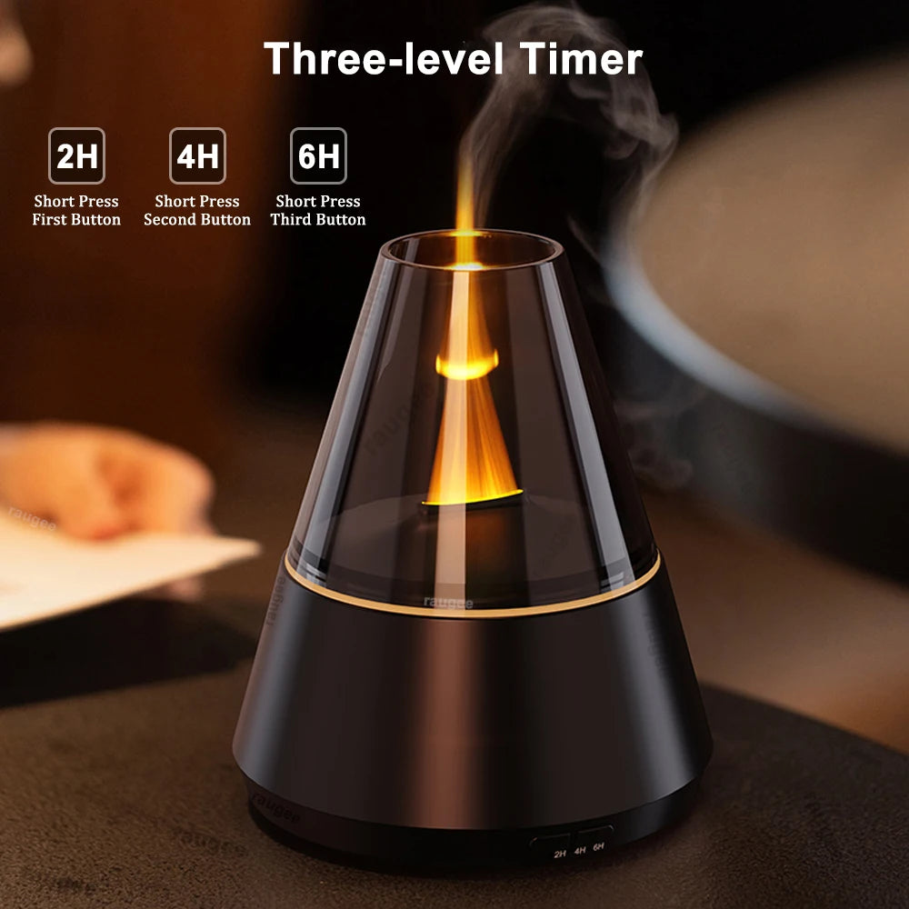 Flame Humidifier Essential Oil Diffuser Aroma Air Humidifier Fragrance Diffuser for Home Aromatherapy Diffuser with Night Light 3