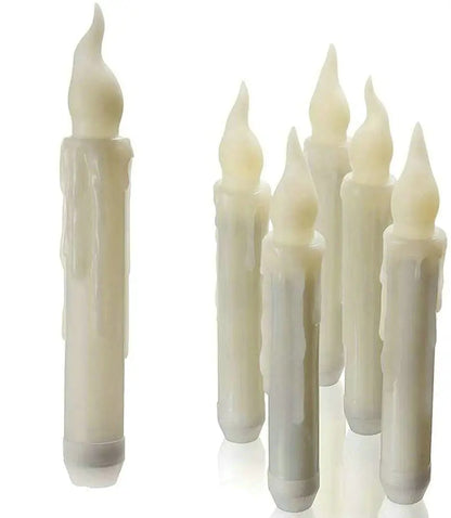 Flameless Led Taper simulated dipped wax Candle Electric Window candles Battery operate stick candle Home Party Table Decoration 1